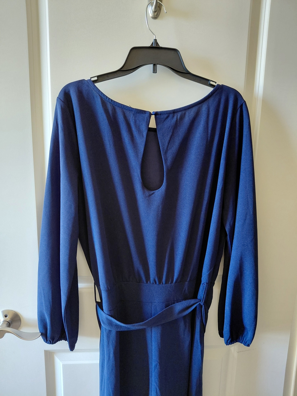 Classic Navy Blue Long-Sleeve Jumpsuit